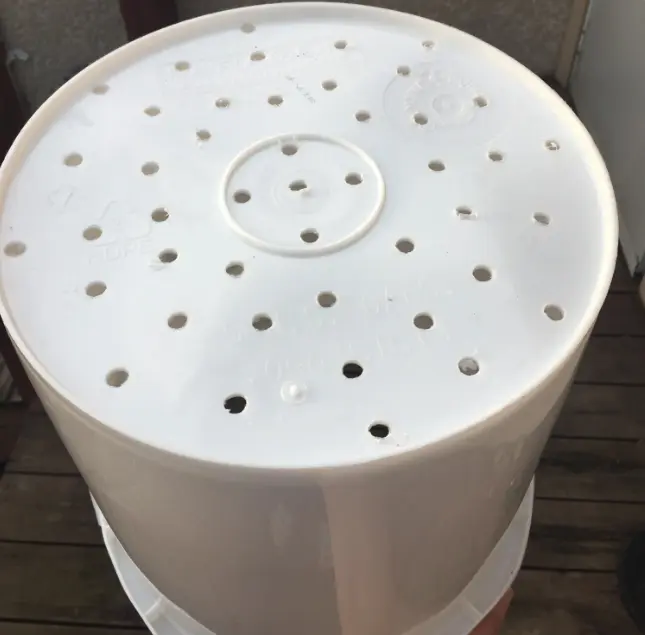 5 gallon bucket bottom holes